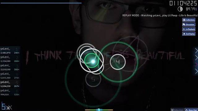osu! Lil peep - Life is beautiful - Hard (90,23%) смотреть онлайн