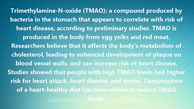 Trimethylamine-N-oxide (TMAO) - Medical Definition And Pronunciation