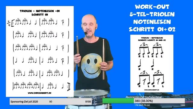 Triolen Notenlesen Anfänger Schritt 01 + 02, Lektion & Workout смотреть онлайн