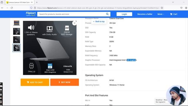 Lenovo V15 Intel Celeron Dual Core 4th Gen. 8 GB/256 GB SSD/Windows 11 | #laptopreview #laptops