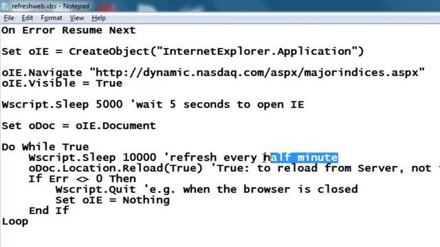 VBScript to Keep Refreshing a Web Page смотреть онлайн