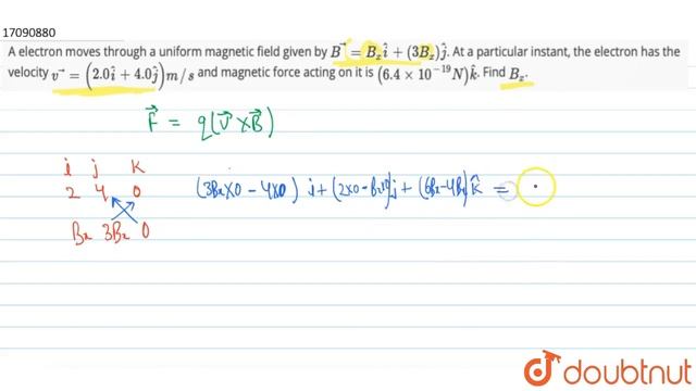 A electron moves through a uniform magnetic field given by `vec(B)=B_(x) hat(i)+(3B_(x))hat(j)` смотреть онлайн