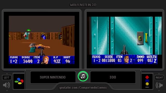 Wolfenstein 3D (Snes vs 3DO) Side by Side Comparison смотреть онлайн