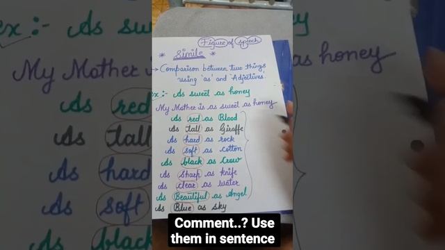 Simile-Direct comparison between 2 things.Use Adjectives at first place to compare using AS смотреть онлайн