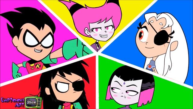 Teen Titans Go! Color Switch Starfire Robin Jinx Raven & Rose Wilson - Cartoon Art Show