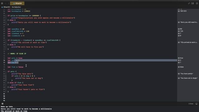Swift для начинающих. Урок 5.1: Домашние задание. Операторы if, if else if. Оператор switch case смотреть онлайн