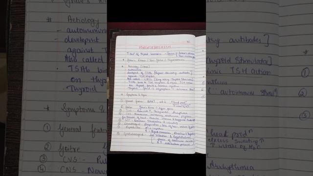 Hyperthyroidism I Endocrine System I Physiology #mbbs #shortnotes #shortvideo #physiology#easynotes