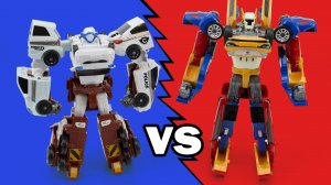 Тоботы Кватран против Тритана. Игрушки Тоботы Трансформеры. Мультики для детей.