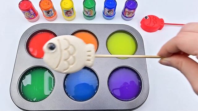 Satisfying Video l How to Make Fish Lollipop Candy With Playdoh & Paintbrush Cutting ASMR смотреть онлайн