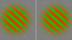 Пятна Габора вращающиеся цветные. Параллельное стерео.