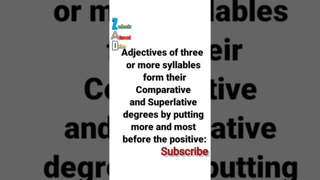 Adjectives Of Three or More Syllables || Formation Of Comparative And Superlative Degrees смотреть онлайн
