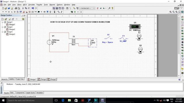 How to design step-up transformer in multisim смотреть онлайн