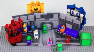 Человечки Among Us и Автоботы Трансформеры ищут Предателя. Мультики для детей.