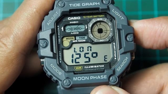 How to set Casio WS1700H ? Tutorial #1: Time, Date, Moon Phase, Tide Graph, Format, LCD Check, Mut смотреть онлайн