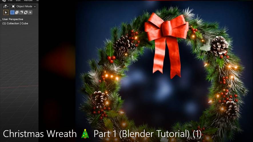 Christmas Wreath 🎄 Part 1 (Blender Tutorial) (1)