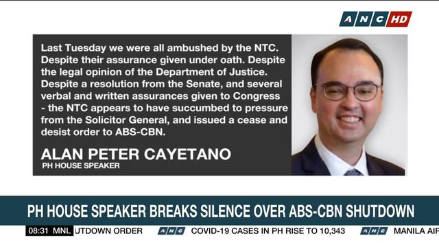 PH House Speaker breaks silence over ABS-CBN shutdown; vows reckoning for NTC, SolGen | ANC смотреть онлайн