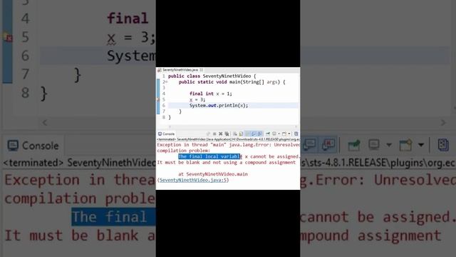 "final" keyword - Java, Short & to the point explanation. смотреть онлайн
