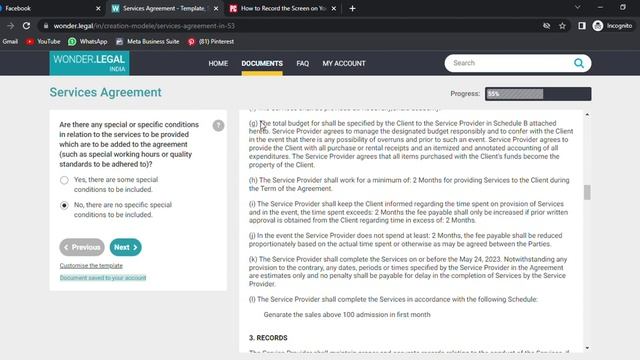 Services Agreement Template, Sample Form to Complete Google Chrome 2023 03 29 14 41 49 смотреть онлайн