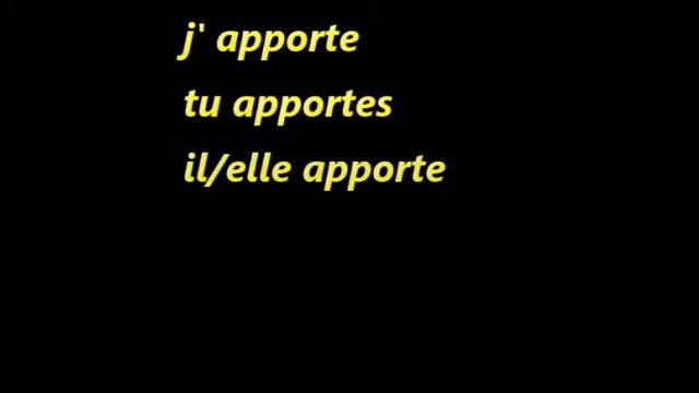conjugaison du verbe apporter - menjanje glagola apporter (Présent) смотреть онлайн