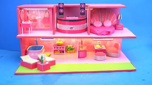 Building Modern Mini House Using Orange And Blue Color From Cardboard ( EASY )❤️ Miniature House DI