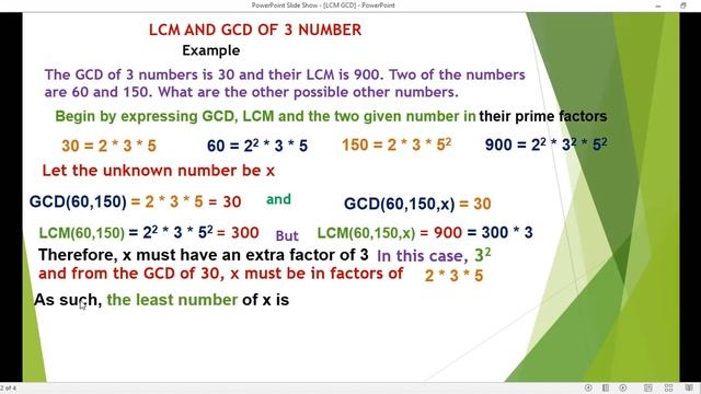 The GCD of 3 numbers is 30 and their LCM is 900 Two of the numbers are 150 and 60 find the others смотреть онлайн
