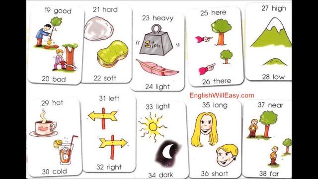 Picture Dictionary For Kids- Opposites Words For Kids