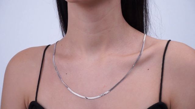 Цепочка "Панцирь одинарный" из серебра 925 пробы покрытая родием. смотреть онлайн