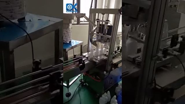 Automatic filling capping line for disinfectant bottles refill, 6 heads filling and caps capping смотреть онлайн