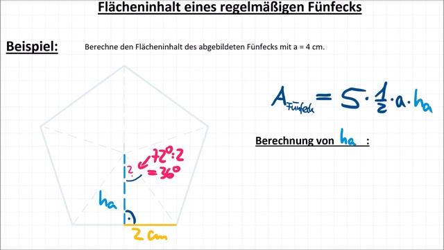 Flächeninhalt des regelmäßigen Fünfecks – Das Fünfeck смотреть онлайн