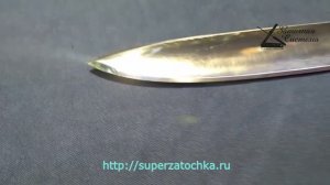 Заточка казачьей шашки с переменным углом, до бритвенной остроты.