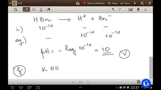 Acido base - problema 8 - pH - pOH - [H3O+], [OH-] смотреть онлайн