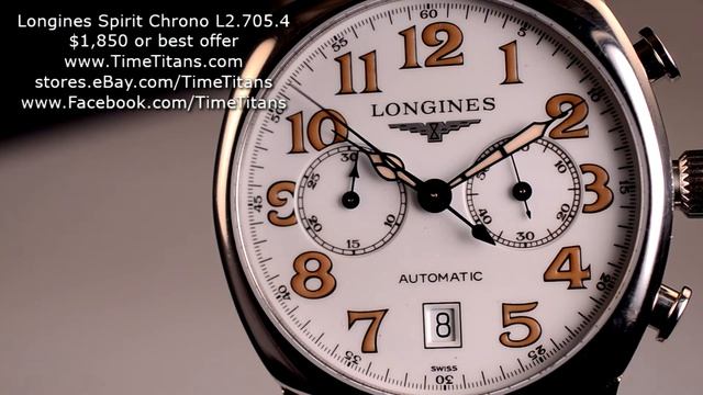 Longines Spirit Chronograph L2.705.4 40.5MM XL Cushion Case Automatic Steel смотреть онлайн