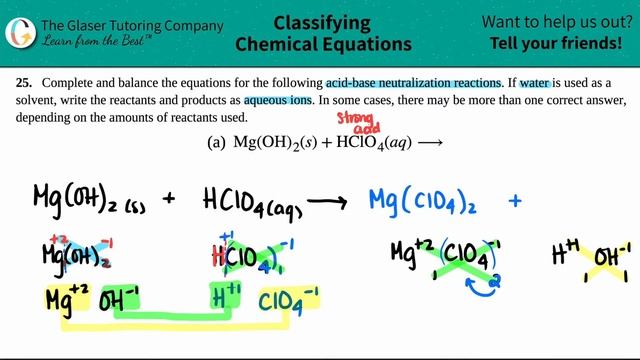 4.25a | Complete and balance: Mg(OH)2(s) + HClO4(aq) → смотреть онлайн