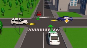 Очередность проезда нерегулируемого перекрестка неравнозначных дорог.