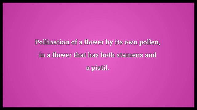 Self-pollination Meaning