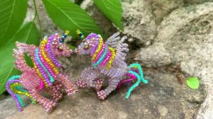 Единорог  из бисера / Лошадка из бисера / как плести из бисера / мастер-классы по бисероплетению /