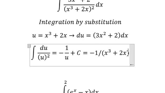 Calculus Help: Integral ∫ (3x^2+2)/(x^3+2x)^2 dx - e^x-x - Integration by substitution - Technique смотреть онлайн