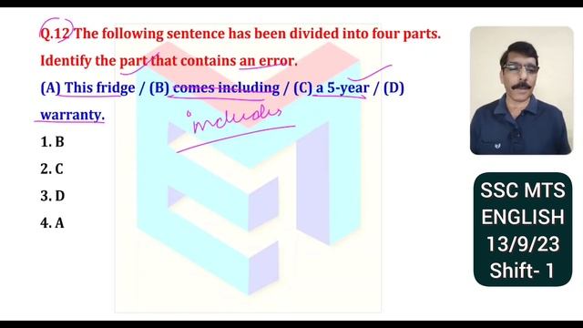 SSC MTS 2024 // ENGLISH PYQS // All Sets of 2023 // Held on - 13 September, 2023 // Shift -1 смотреть онлайн