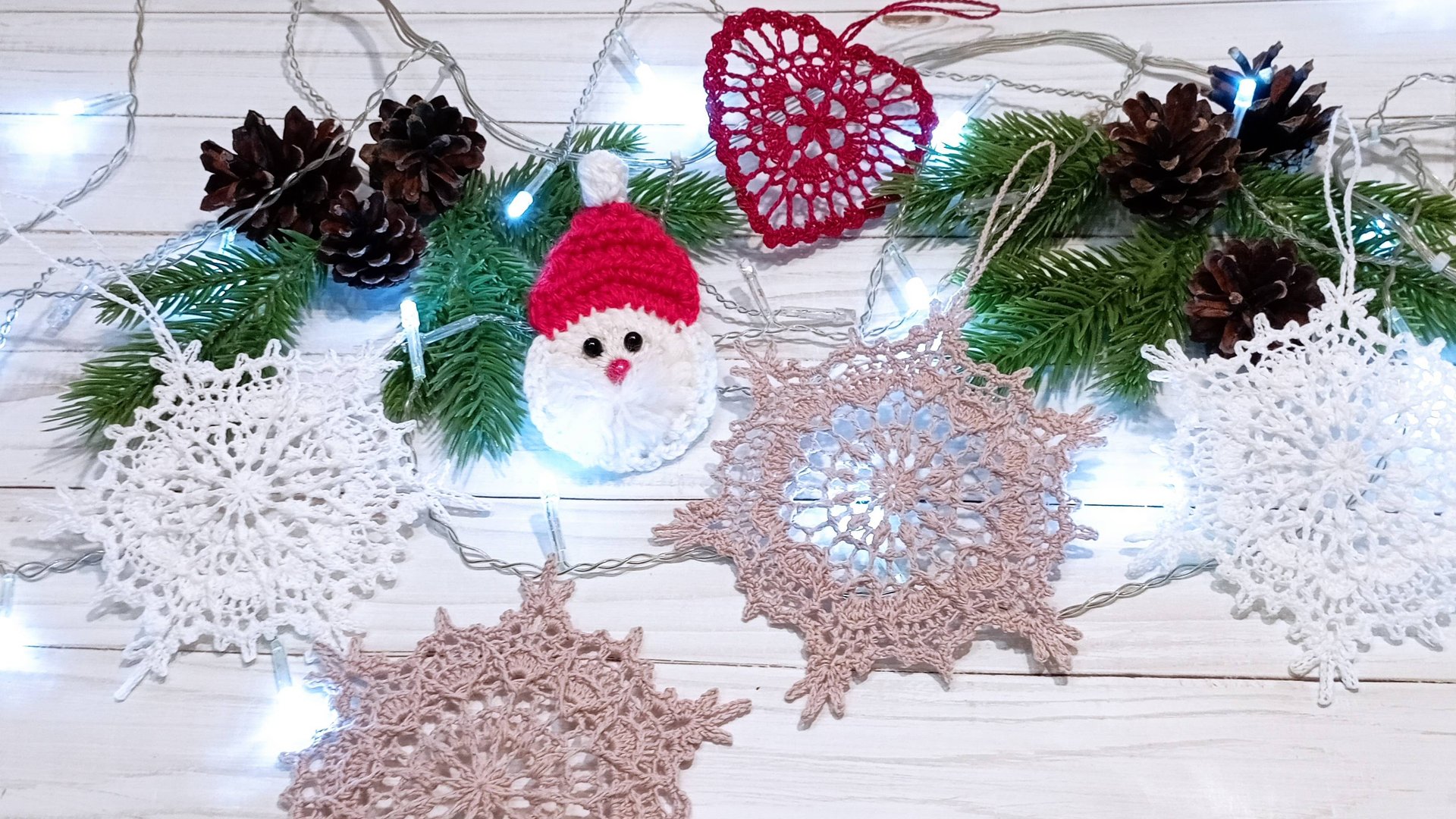 Рельефная снежинка крючком . Подробный МК . смотреть онлайн