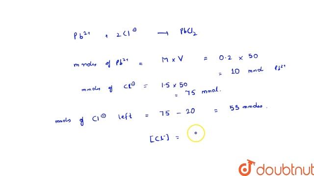 What mass of `pb^(2+)` ions is left in solution, when `50.0mL` of `0.20M Pb(NO_(3))_(2)` is adde... смотреть онлайн