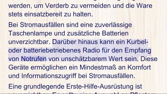 Deutsch - Schwierig - Grundlegende Katastrophenvorsorge: Was Sie Brauchen