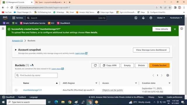 Session 9 Cloud Infra S3 Project 8 Enable Versioning & Configuring Replication ,SNS  Attach With S3