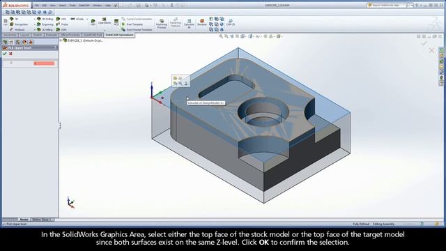 SolidCAM IMachining Training Course - Exer #3: Define The Rough Machining Of The Outside Shape