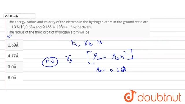 The enregy, radius and velocity of the electron in the hydrogen atom in the ground state смотреть онлайн