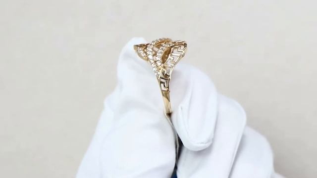 Золотое кольцо Красносельский ювелир с фианитом К2513 смотреть онлайн