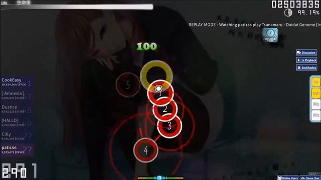 Let's Osu! #028 Tsunamaru - Daidai Genome [Insane] +DT 282pp!!