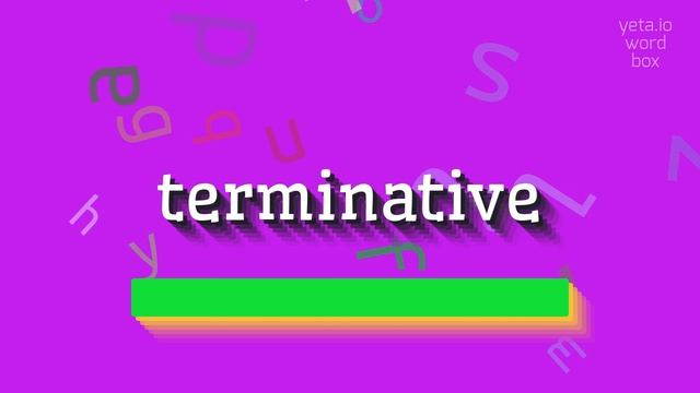 HOW TO PRONOUNCE TERMINATIVE? #terminative смотреть онлайн