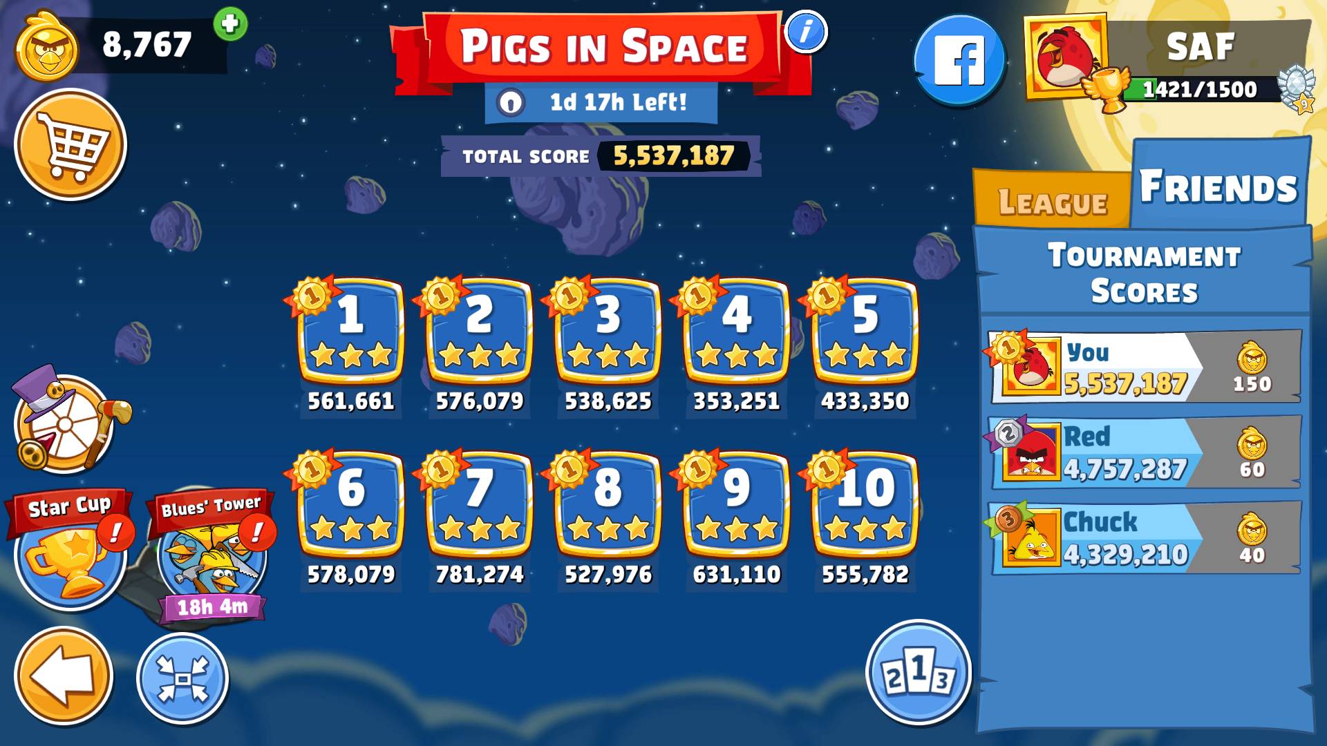 22Angry Birds Friends. Pigs in Space. All levels 3 stars. Прохождение от SAFa. смотреть онлайн