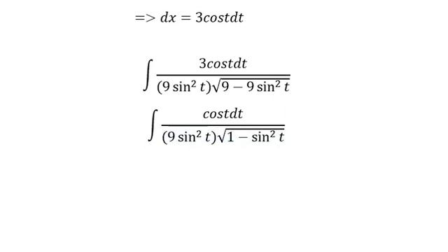 Calculus Help: Integral of 1/(x^2 √(9-x^2 )) dx - Integration by Trigonometric Substitution смотреть онлайн
