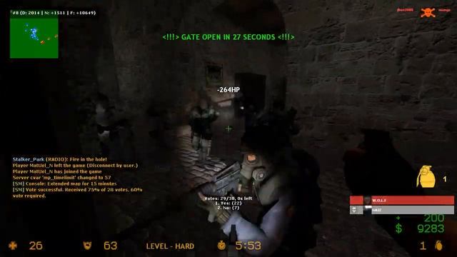 Counter Strike Source - Zombie Escape mod online gameplay on ze_RTCW_Ominous_Rumors map смотреть онлайн